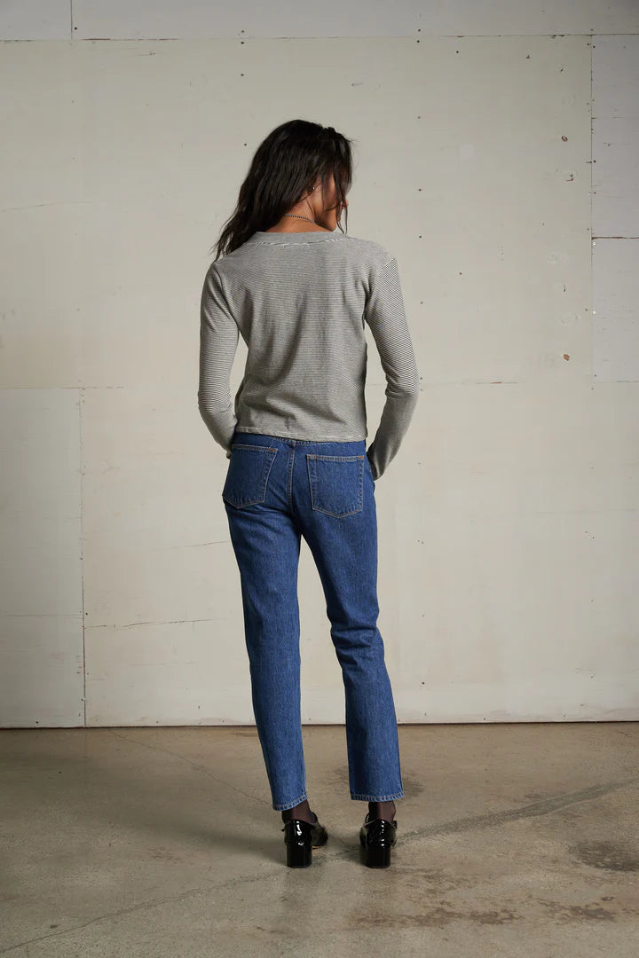 Perfect White Tee - Fiona Striped Tee