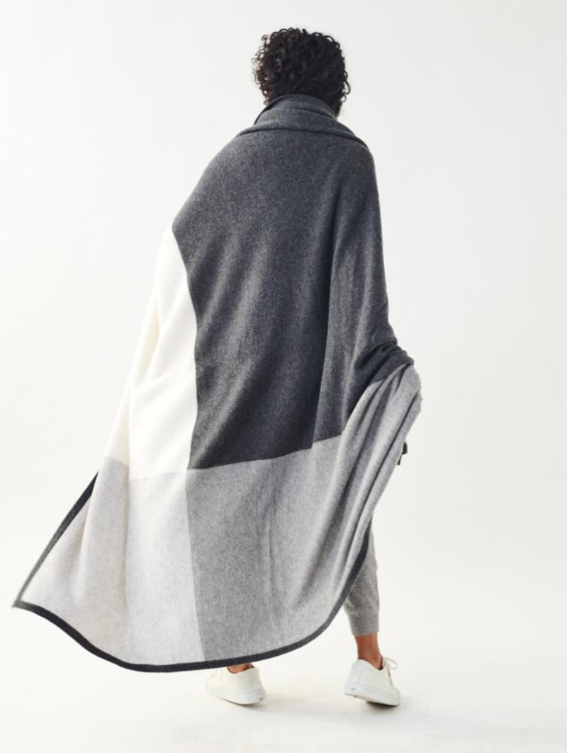 White + Warren - Cashmere Color Block Blanket