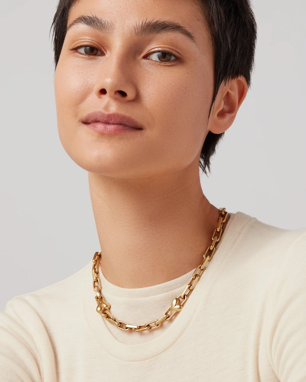 Jenny Bird - Art Heart Chain Necklace (Gold)