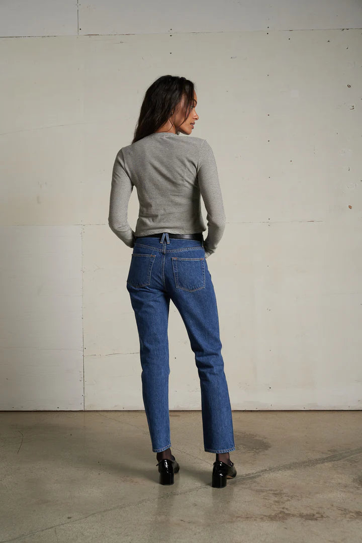 Perfect White Tee - Jamie Striped Tee (ivory/black stripe)