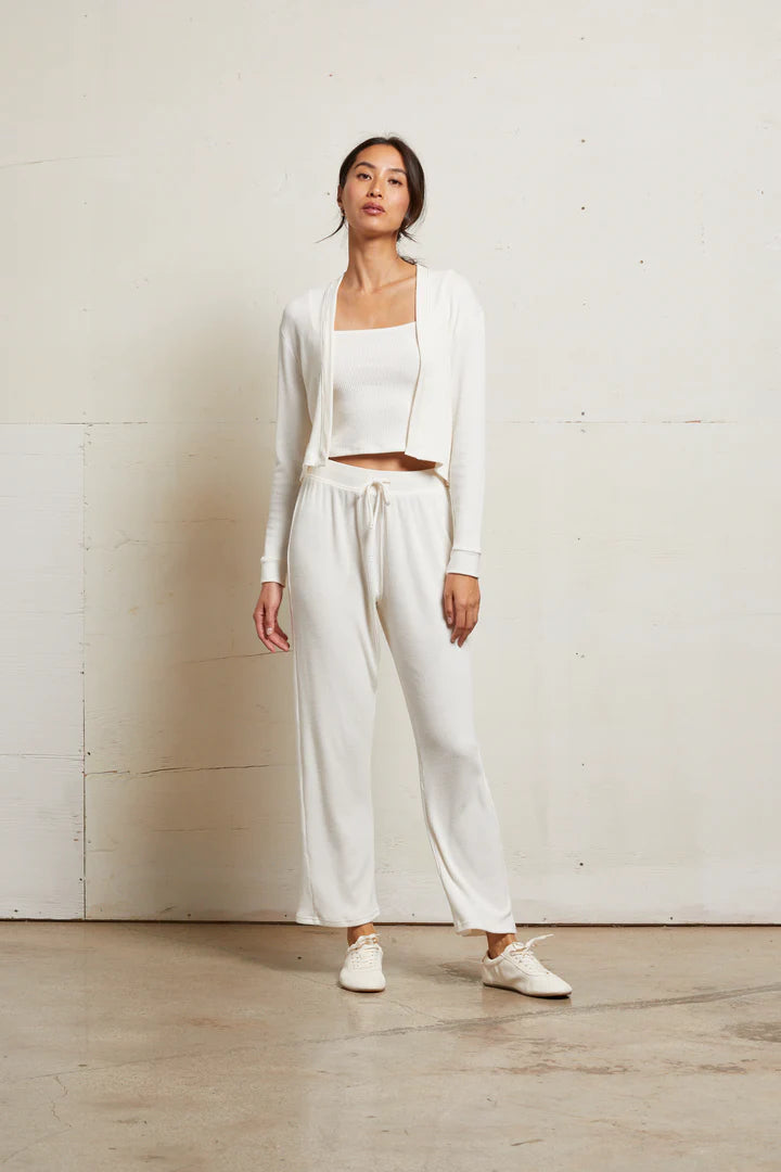 Perfect White Tee - Kelsey Sweater Rib Cardigan