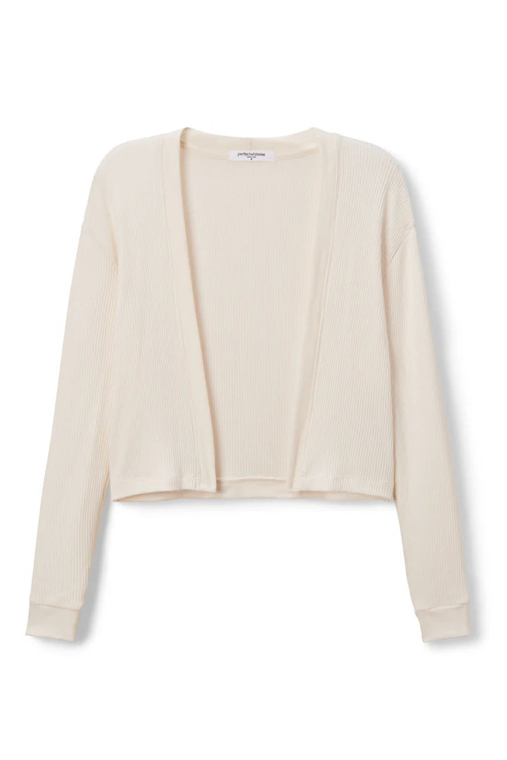 Perfect White Tee - Kelsey Sweater Rib Cardigan