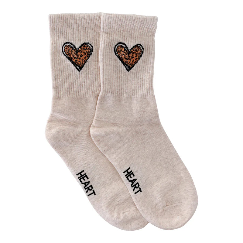 Lim Lim - Leopard Heart Socks (beige)