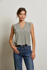 Perfect White Tee - Lucy Stripe V-Neck Tee