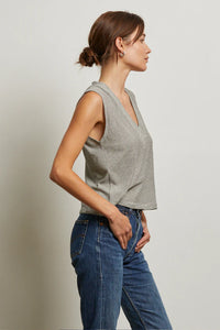 Perfect White Tee - Lucy Stripe V-Neck Tee