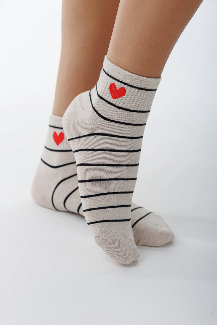 Lim Lim - Marine Heart Socks (black)