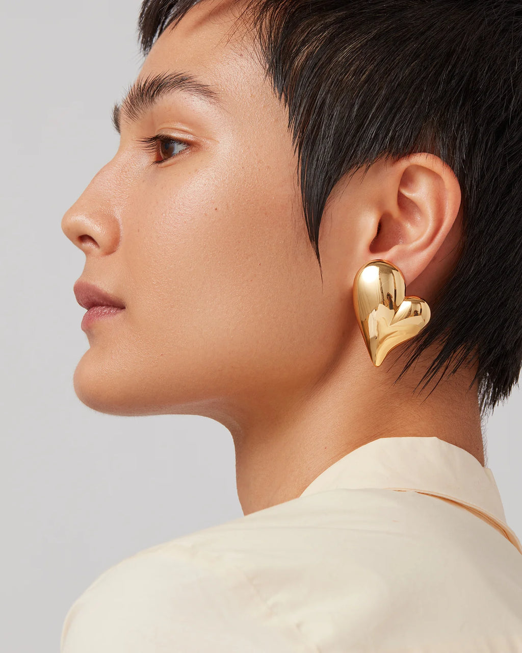 Jenny Bird - Mega Art Heart Button Earrings