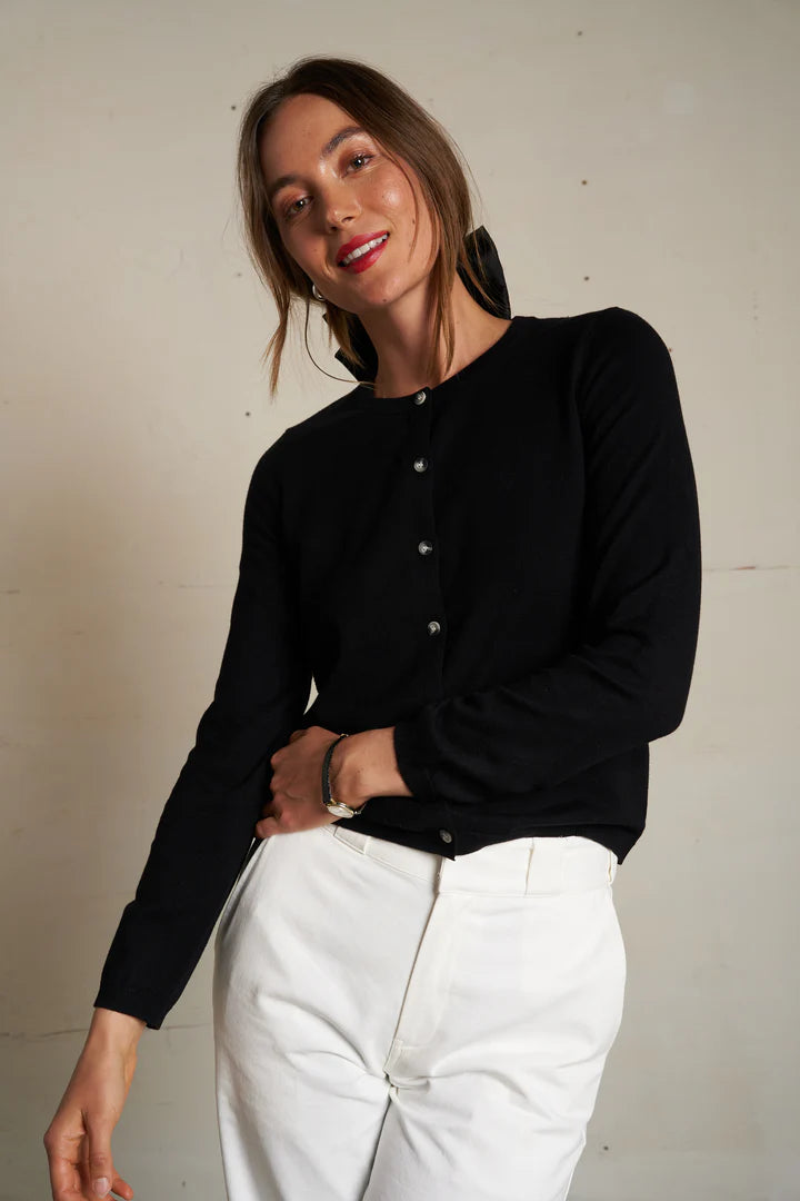 Perfect White Tee - Moira Cotton Cashmere Cardigan