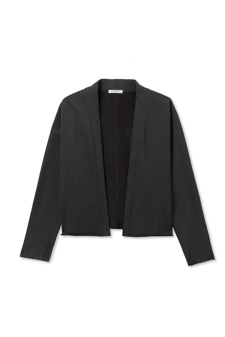 Perfect White Tee - Olivia Fllece Short Cardigan (vintage black)