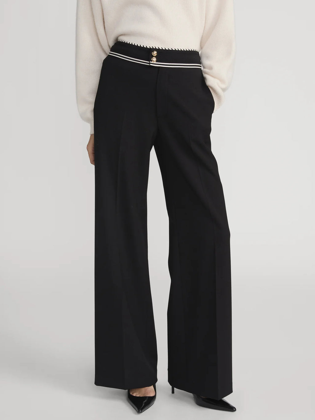Frame - The Prim Slim Palazzo Trouser (black)