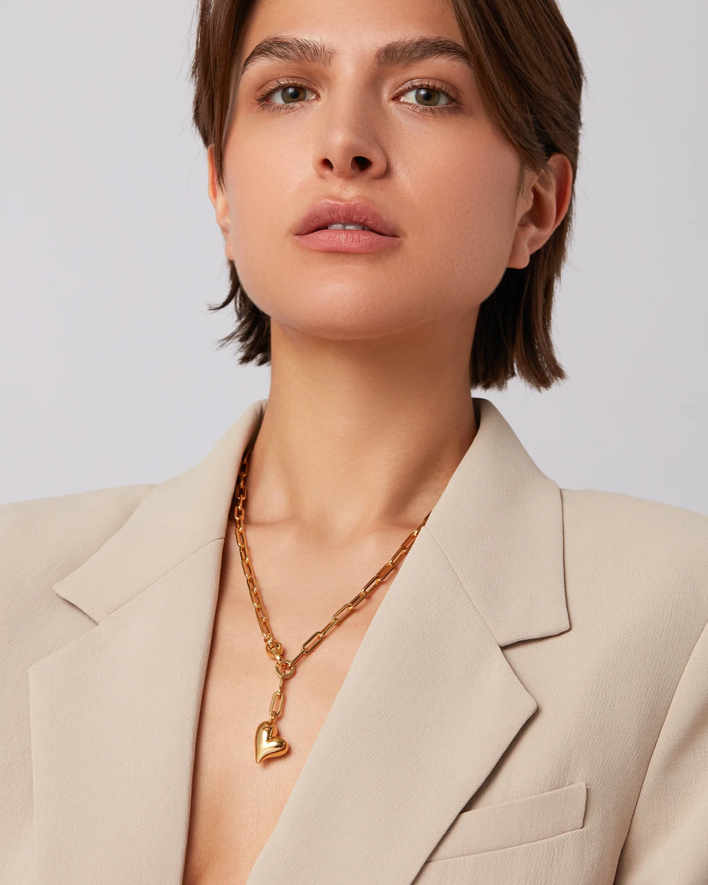 Jenny Bird - Puffy Heart Necklace (Gold)